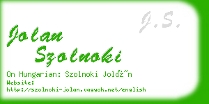 jolan szolnoki business card